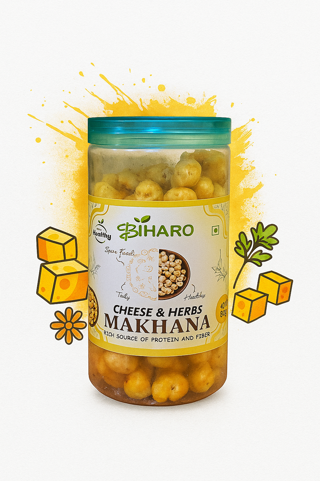 Buy Cheese & Herbs Roasted Makhana Jar | Order Now