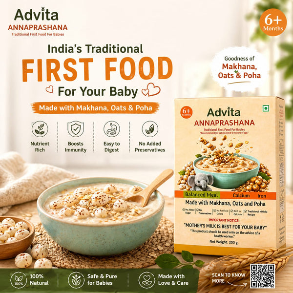 Advita Annaprashana- Makhana Baby Food for Healthy Growth & Weight Gain | Instant Baby Cereal for Infants