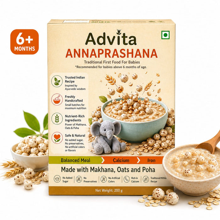 Advita Annprashana- Makhana, Oats & Poha Baby Food Cereal for 6+ Months Babies (200 g, No Preservatives)